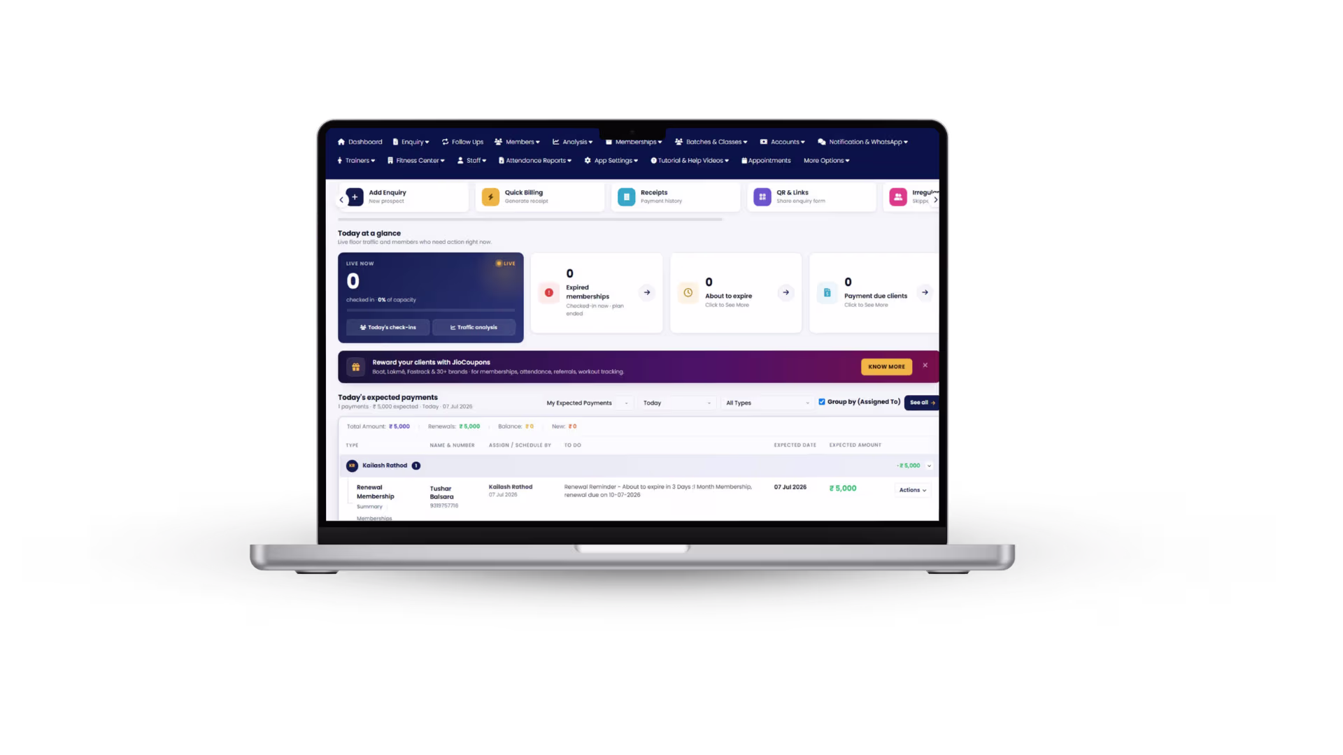 YDL Gym CRM Dashboard